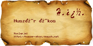 Huszár Ákos névjegykártya